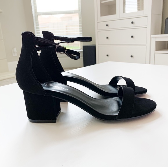 Forever Link Shoes - Forever Black NUB Heels Nataly-06